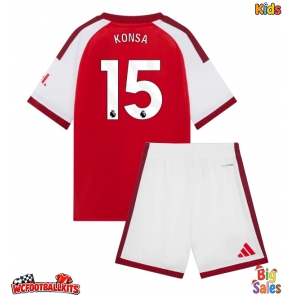 Arsenal Ezri Konsa #15 Replica Home Stadium Kit for Kids 2026-27 Short Sleeve (+ pants)